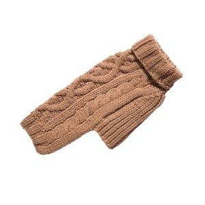 Canine Styles Nantucket Hand Knit Wool Dog Sweater - Camel
